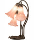 16" High Pink Tiffany Pond Lily 3 Light Accent Lamp