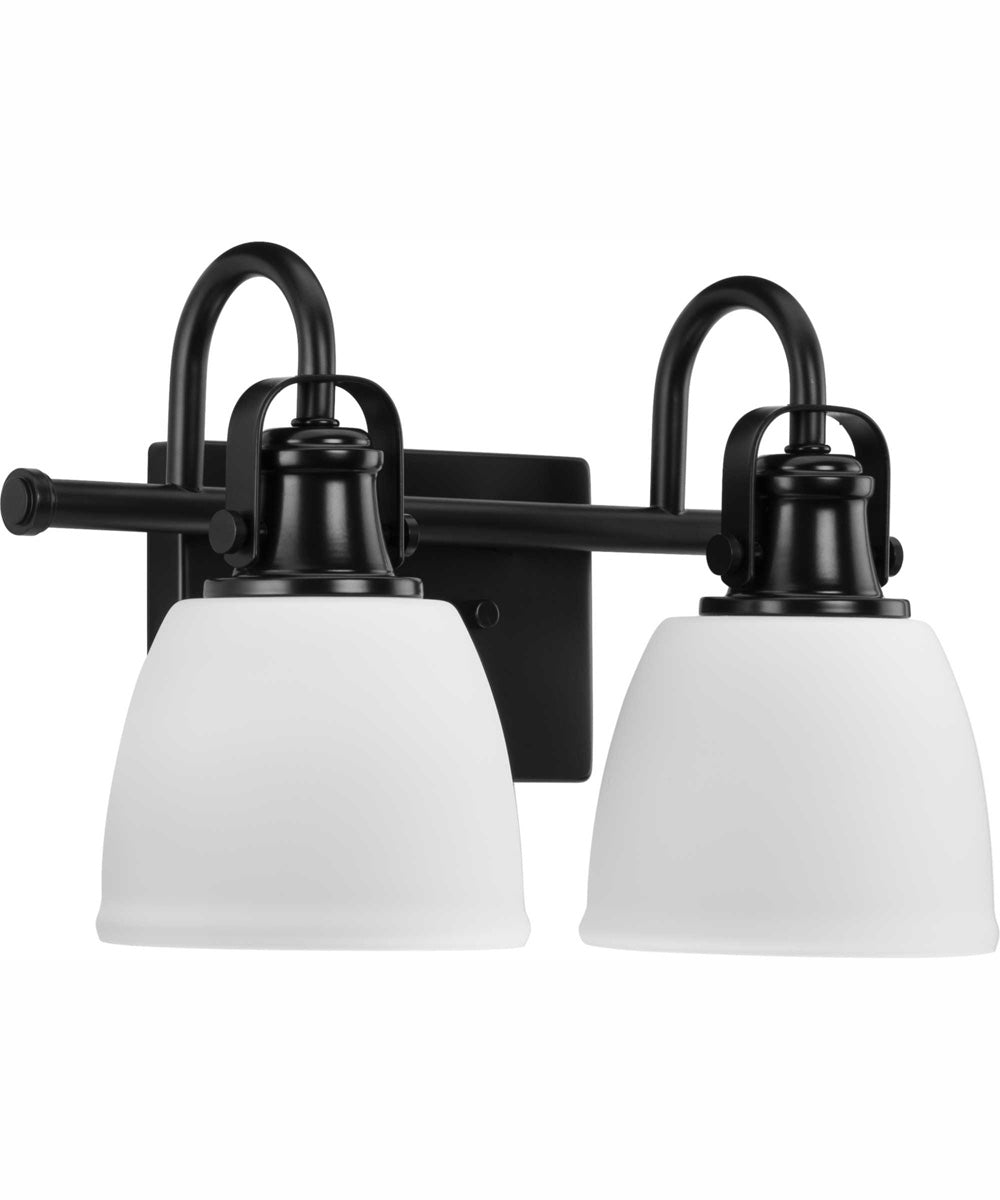 Preston 2-Light Coastal Bath Vanity Light Matte Black