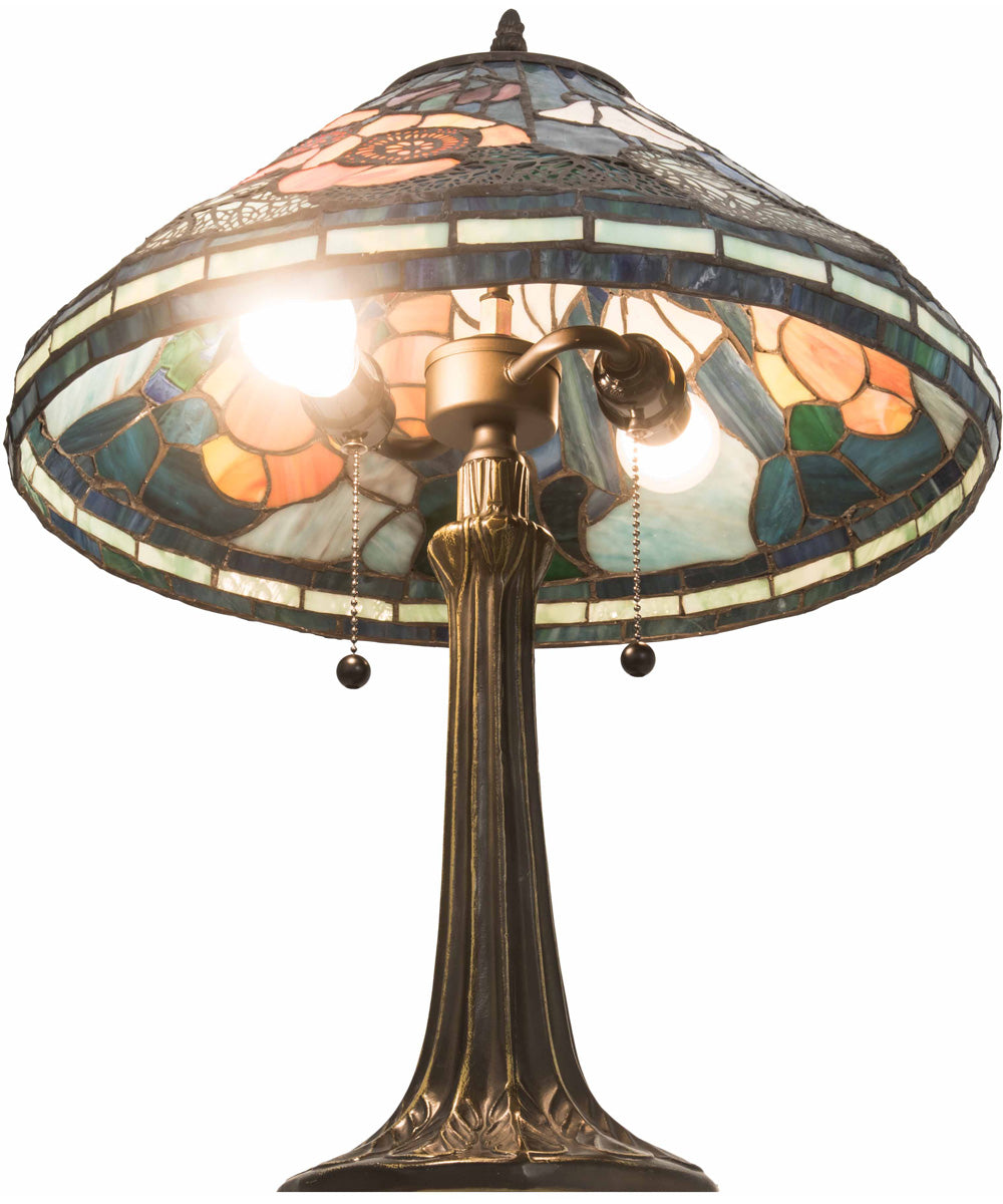 22"H Tiffany Poppy Cone Table Lamp