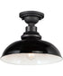 Granville 1-Light Flush Mount Gloss Black / Black