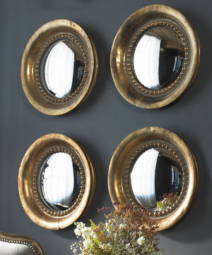 17"H Tropea Rounds Wood Mirror Set of 2