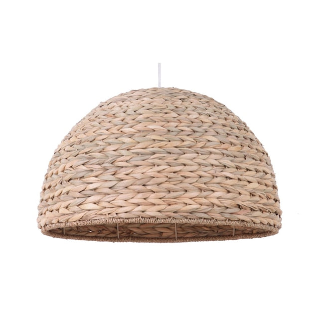 1-Light Plug In Swag Pendant Natural Woven Wicker, 22"w