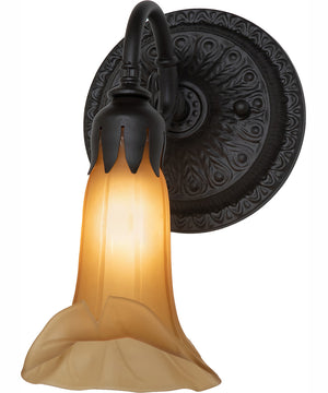 5.5" Wide Amber Tiffany Pond Lily Wall Sconce