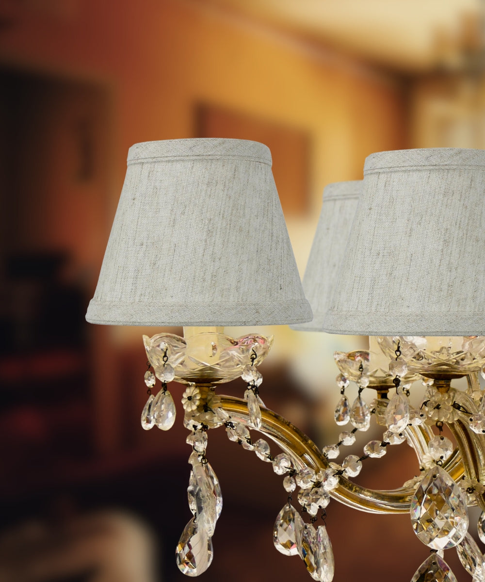 5"W x 4"H Textured Oatmeal Clip-on Candelabra Shade