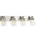 Calhoun 4-Light Clear Glass Farmhouse Bath Vanity Light Brushed Nickel