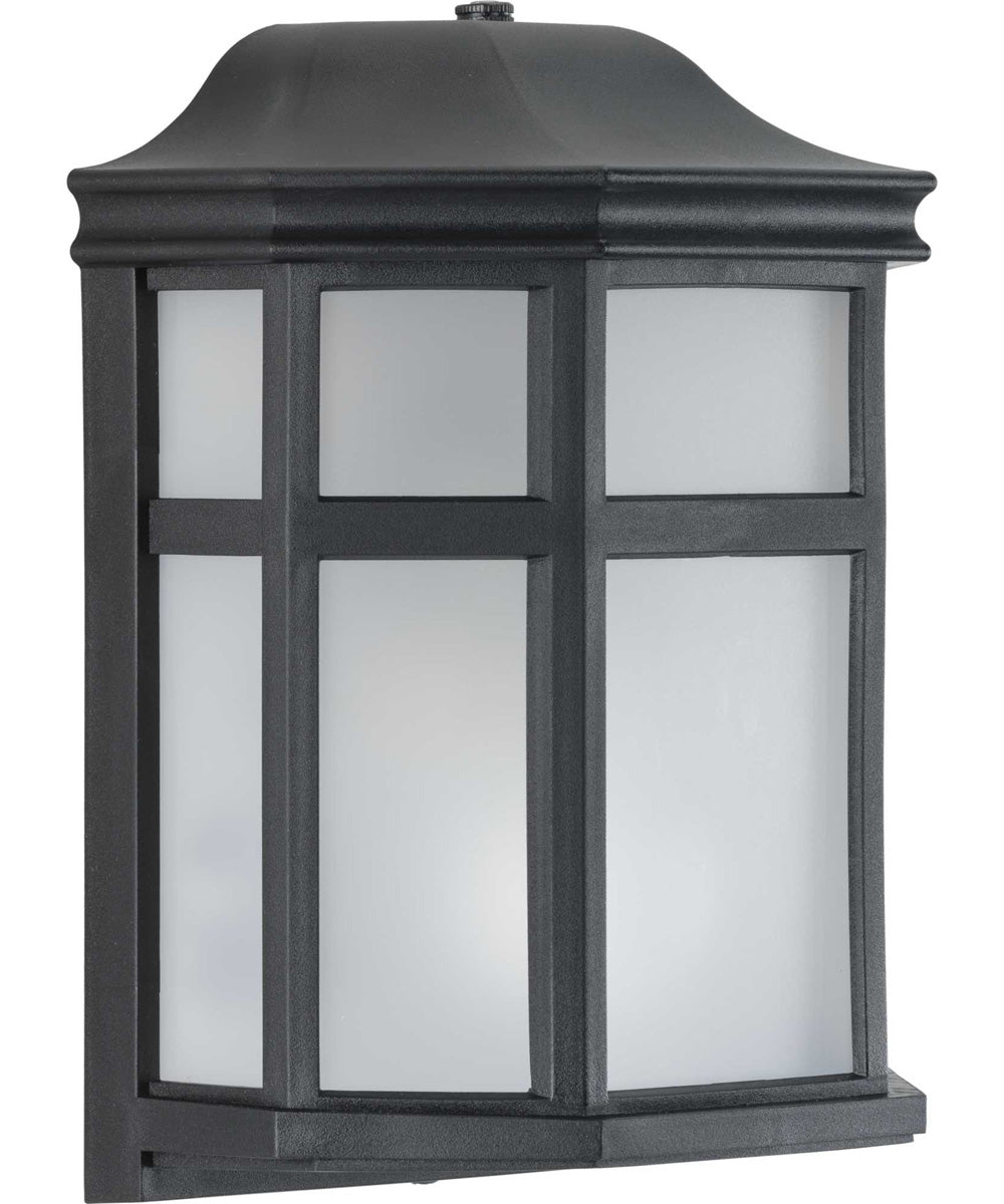 Milford Non-Metallic Lantern  1-Light Frosted Shade Traditional Outdoor Wall Lantern Light Textured Black