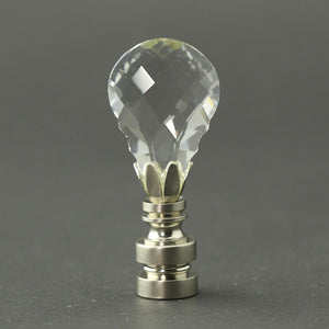 Glass Teardrop Nickel Base Lamp Finial