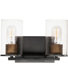 Sleek 2-Light Bath Vanity Antique Brass / Black