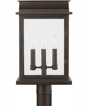 Bolton 3-Light Outdoor Post-Lantern Rain or Shine - Oiled Bronze