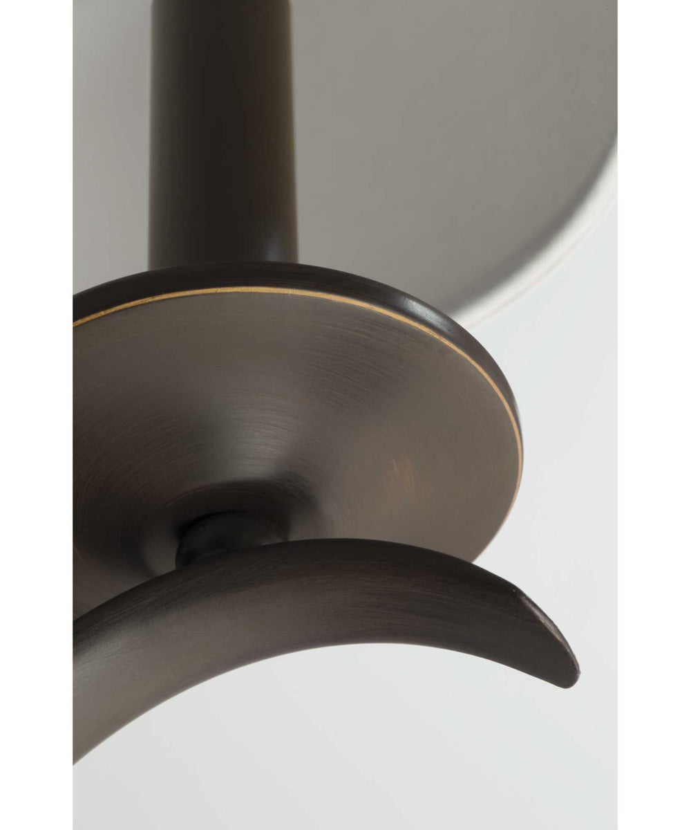 Inspire 5-Light Off-White Linen Shade Traditional Chandelier Light Antique Bronze