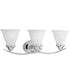 Trinity 3-Light Etched Glass Traditional Bath Vanity Light Polished Chrome