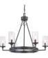 Gresham 6-Light Clear Seeded Glass Farmhouse Chandelier Light Graphite