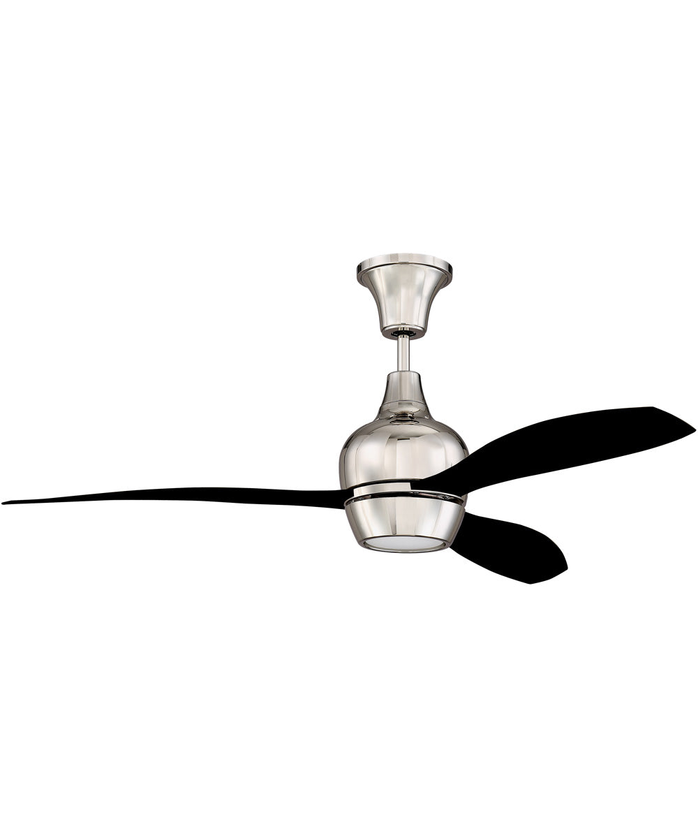 52" Bordeaux Remote 1-Light LED Ceiling Fan (Blades Included) Polished Nickel