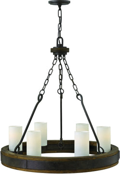 28"W Cabot 6-Light Chandelier Rustic Iron