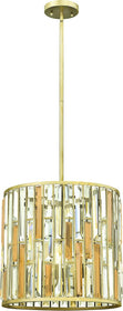 16"W Gemma 3-Light Foyer Silver Leaf