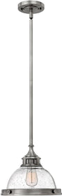 12"W Amelia 1-Light Mini Pendant Polished Antique Nickel