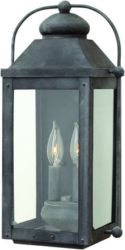 18"H Anchorage 2-Light Outdoor Wall Light Aged Zinc
