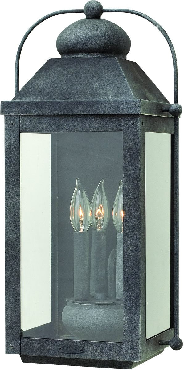 Hinkley Anchorage 3-Light Outdoor Wall Light Aged Zinc 1855DZ         