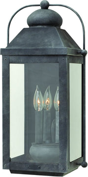 21"H Anchorage 3-Light Outdoor Wall Light Aged Zinc 1855DZ