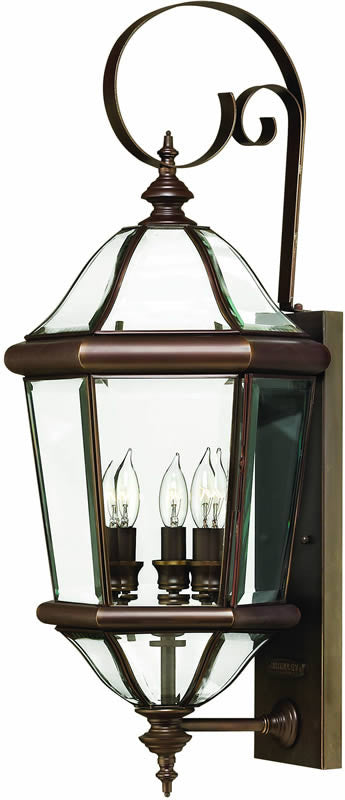 Hinkley Augusta 3-Light Extra-Large Outdoor Wall Lantern Copper Bronze 2454CB