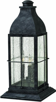 21"H Bingham 3-Light Outdoor Pier Mount Greystone