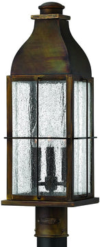23"H Bingham 3-Light Outdoor Post Lantern Sienna