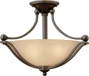 19"W Bolla 2-Light LED Semi-Flush Foyer Light Olde Bronze