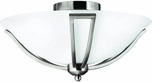 17"W Bolla 2-Light Semi-Flush Mount Fixture Brushed Nickel