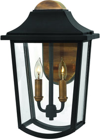 16"H Burton 2-Light Outdoor Wall Light Black 1974BK