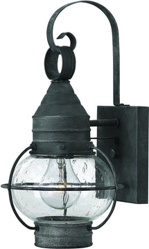 14"H Cape Cod 1-Light Outdoor Wall Light Aged Zinc