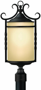 24"H Casa 3-Light Outdoor Post Lantern Olde Black