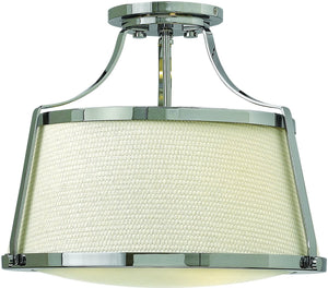 16"W Charlotte 3-Light Semi-Flush Mount Ceiling Light Chrome