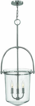 16"W Clancy 3-Light Chandelier Polished Nickel
