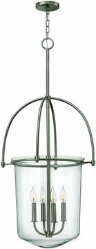 19"W Clancy 4-Light Chandelier Brushed Nickel
