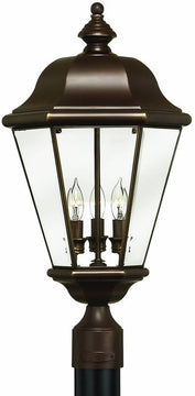 24"H Clifton Park 3-Light Large Outdoor Post Lantern Copper Bronze