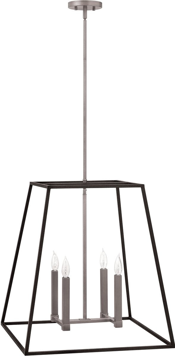 Hinkley Fulton 4-Light Foyer Chandelier Aged Zinc 3336DZ