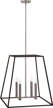 22"W Fulton 4-Light Foyer Chandelier Aged Zinc