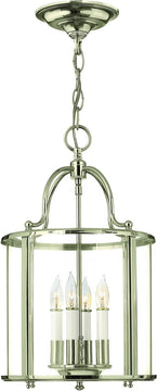 12"W Gentry 4-Light Chandelier Polished Nickel 3474PN