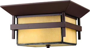 12"W Harbor 1-Light LED Outdoor Ceiling Light Anchor Bronze