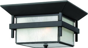 12"W Harbor 1-Light LED Outdoor Ceiling Light Satin Black