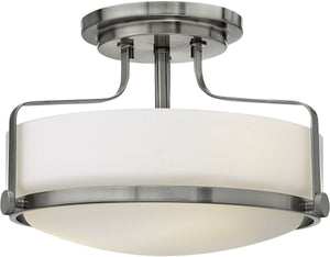 15"W Harper 3-Light Flush Foyer Brushed Nickel