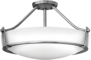 21"W Hathaway 4-Light Semi Flush Mount Antique Nickel