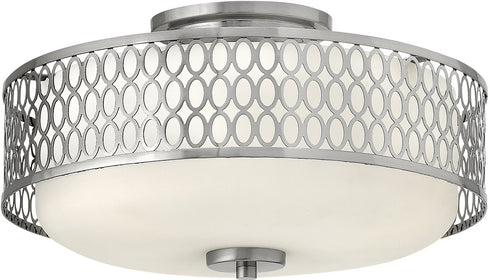 15"W Jules 3-Light Flush Foyer Brushed Nickel