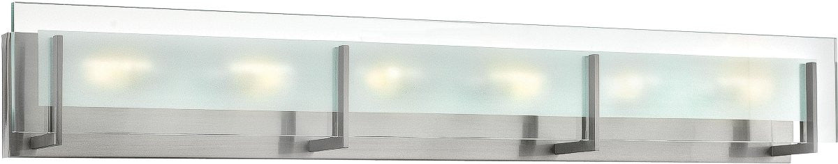 38"W Latitude 6-Light Halogen Bath Vanity Brushed Nickel