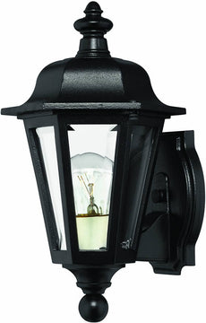 13"H Manor House 1-Light Outdoor Wall Lantern Black
