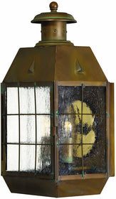 17"H Nantucket 2-Light Outdoor Wall Lantern Aged Brass