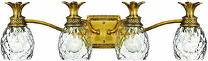29"W Plantation 4-Light Bath Vanity Burnished Brass