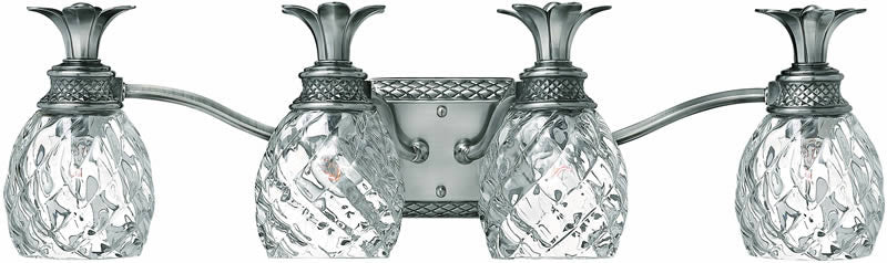 29"W Plantation 4-Light Bath Vanity Polished Antique Nickel