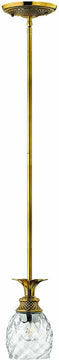 5"W Plantation 1-Light Mini Pendant Burnished Brass