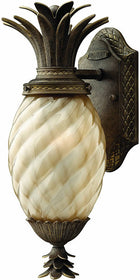 14"H Plantation 1-Light Outdoor Wall Lantern Pearl Bronze